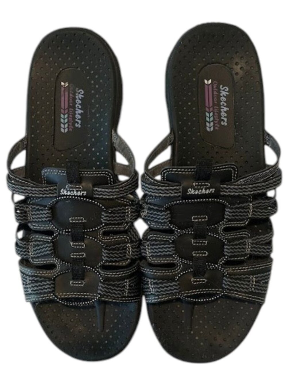 Skechers Outdoor Lifestyle Black Reggae Slide Sandals Size 11